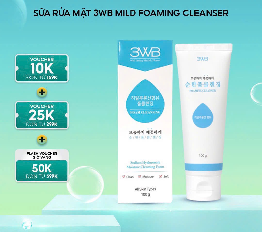 SỬA RỬA MẶT 3WB MILD FOAMING CLEANSER SỬA RỬA MẶT 3WB MILD FOAMING CLEANSER
