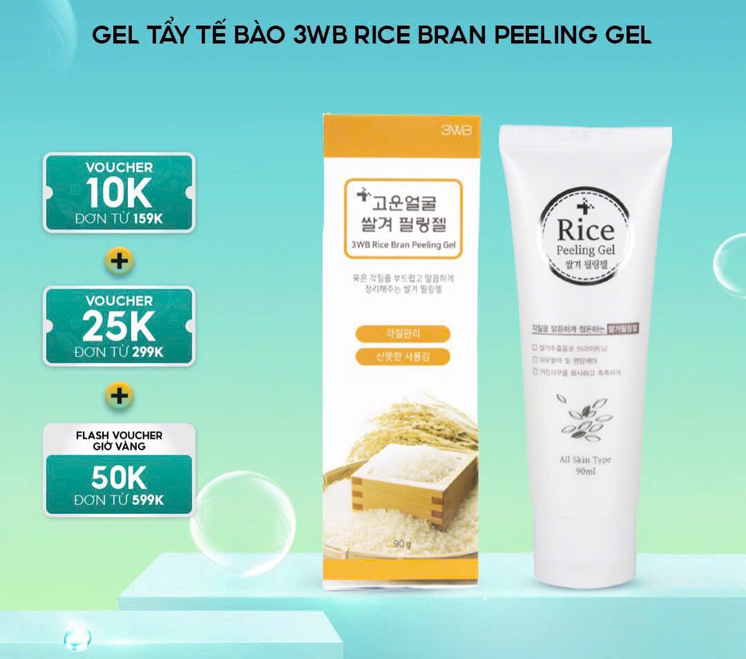 GEL TẨY TẾ BÀO CHẾT 3WB RICE BRAN PEELING GEL GEL TẨY TẾ BÀO CHẾT 3WB RICE BRAN PEELING GEL