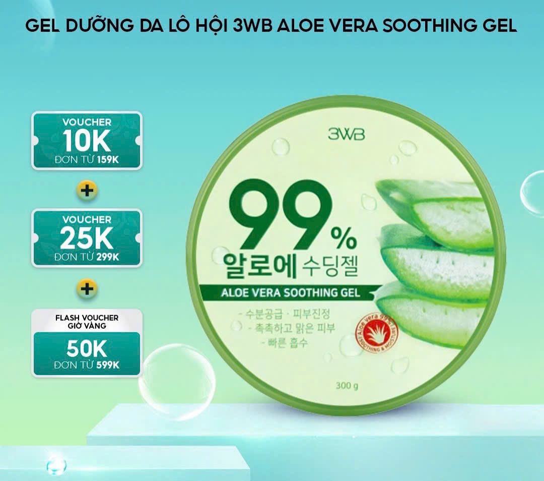 GEL DƯỠNG DA LÔ HỘI 3WB ALOE VERA SOOTHING GEL GEL DƯỠNG DA LÔ HỘI 3WB ALOE VERA SOOTHING GEL
