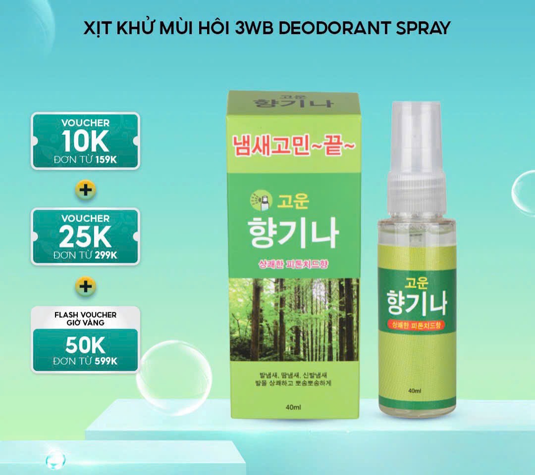 XỊT KHỬ MÙI HÔI 3WB DEODORANR SPRAY XỊT KHỬ MÙI HÔI 3WB DEODORANR SPRAY